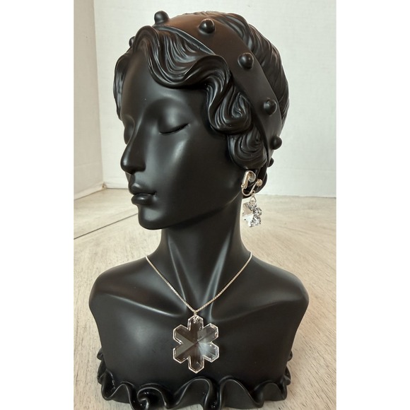 IBB International Bullion & Metal Brokers Jewelry - IBB 925 Sterling Silver Quartz Crystal Snowflake Pendant Earrings Vintage Set